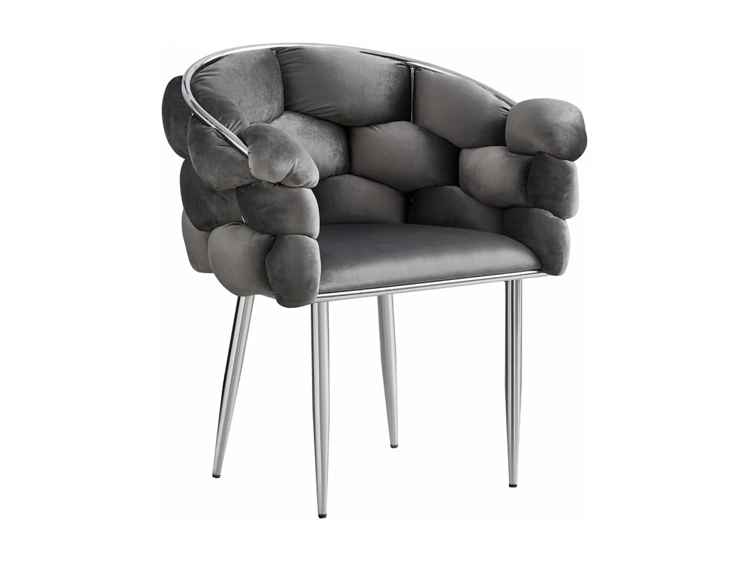 Chaise design capitonnée Florenca - Lot de 2-Beige clair-Piètement Doré