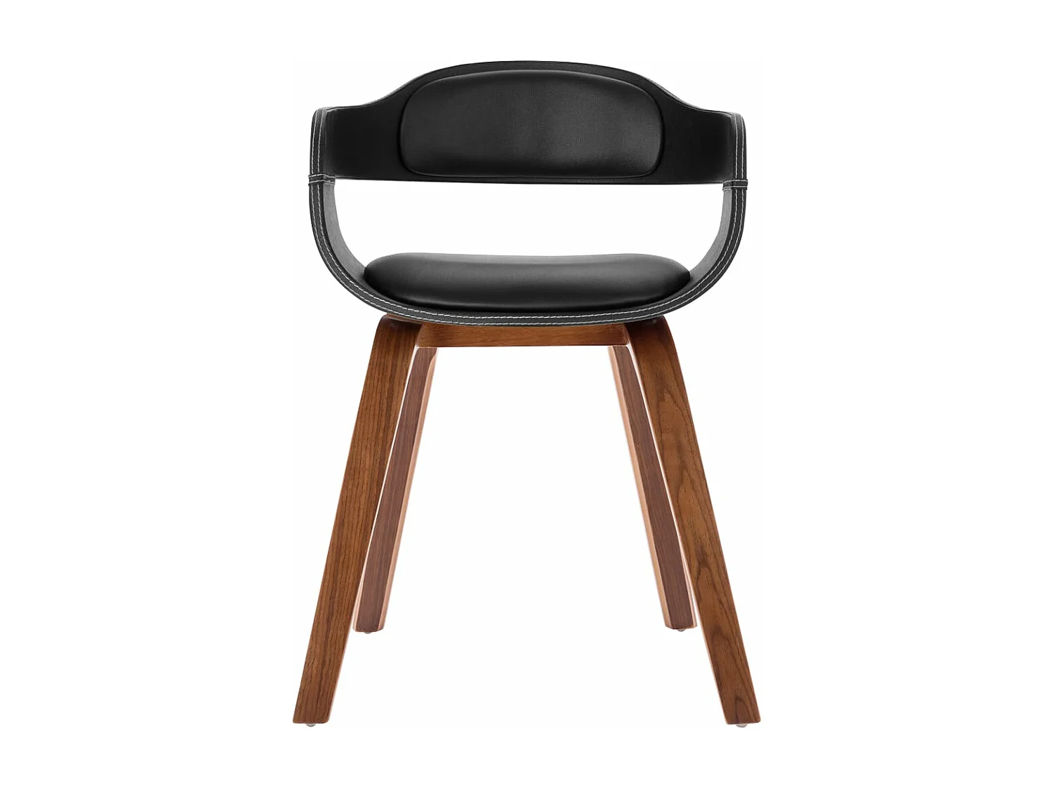 Chaises de salle à manger 4 pcs Noir Bois courbé et similicuir 3