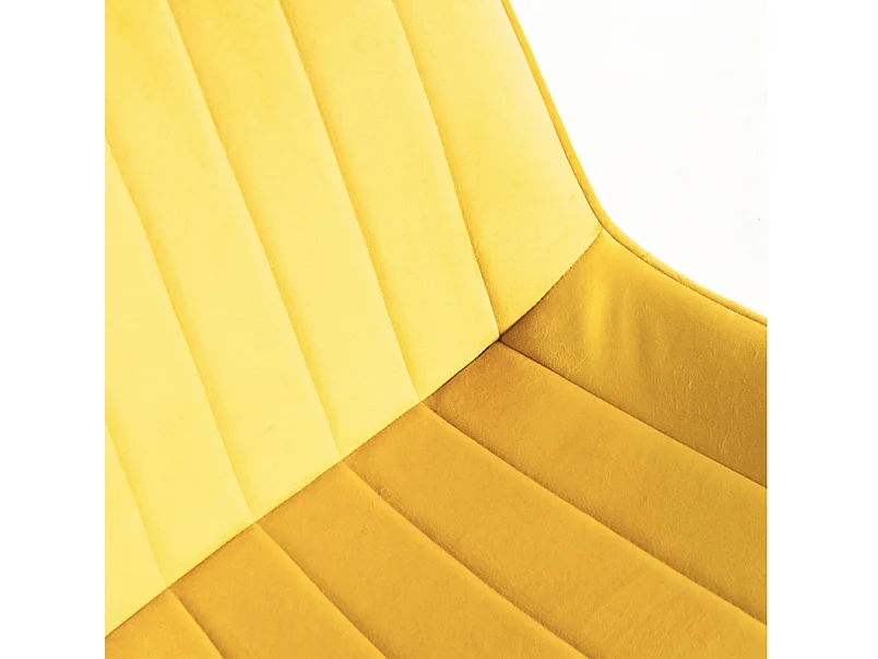 Silla Nalia de terciopelo amarillo y acero negro - Juego de 2
