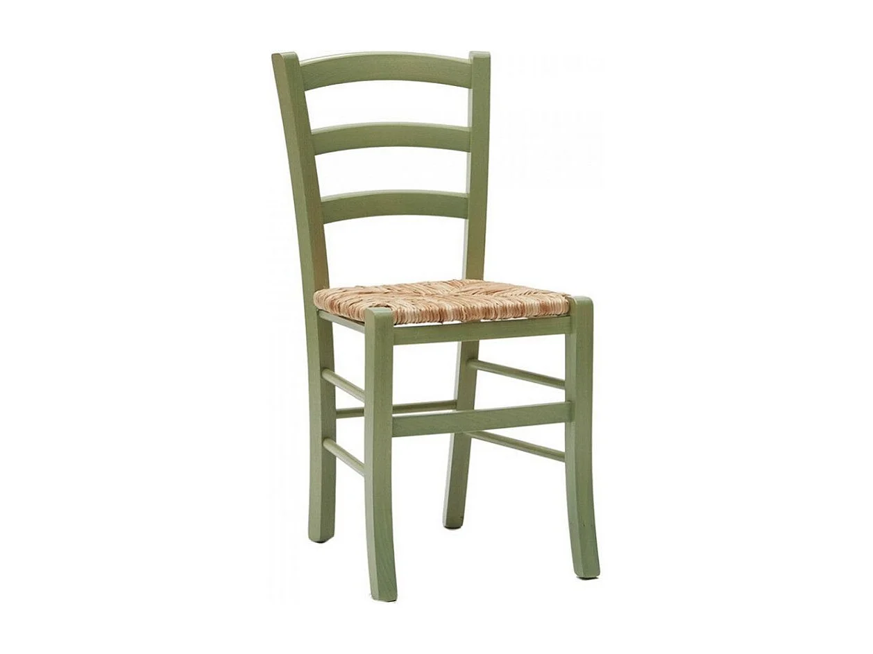 Chaise en bois de hêtre et paille Naturalia - Lot de 2-Couleur Bleu canard