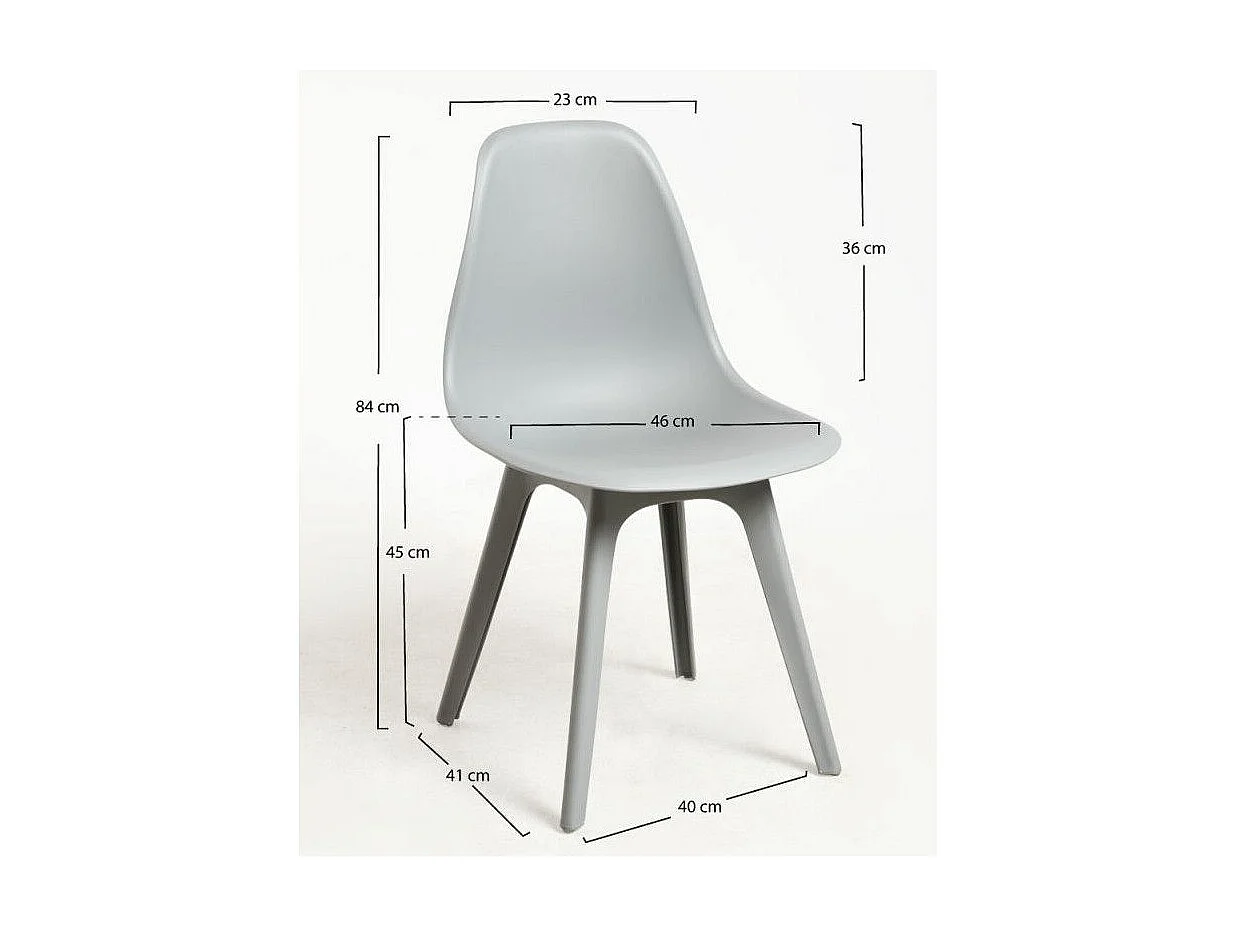 Silla Brink de polipropileno gris - Juego de 2