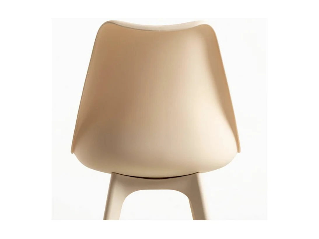 Silla moderna Arko de polipropileno y cojín de asiento de piel sintética beige - Juego de 2