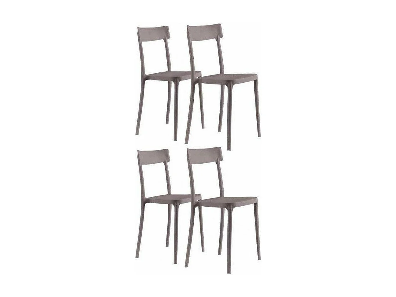 Chaise italienne empilable polypropylène Saray - Lot de 4-Couleur Beige clair