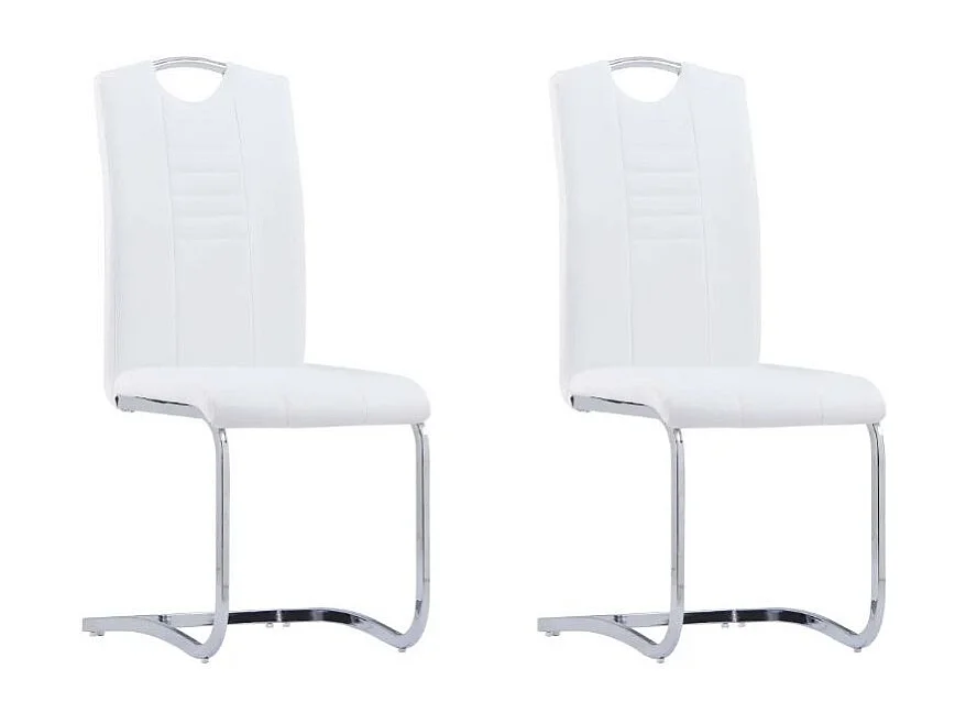 Eetkamerstoelen 2 st kunstleer wit