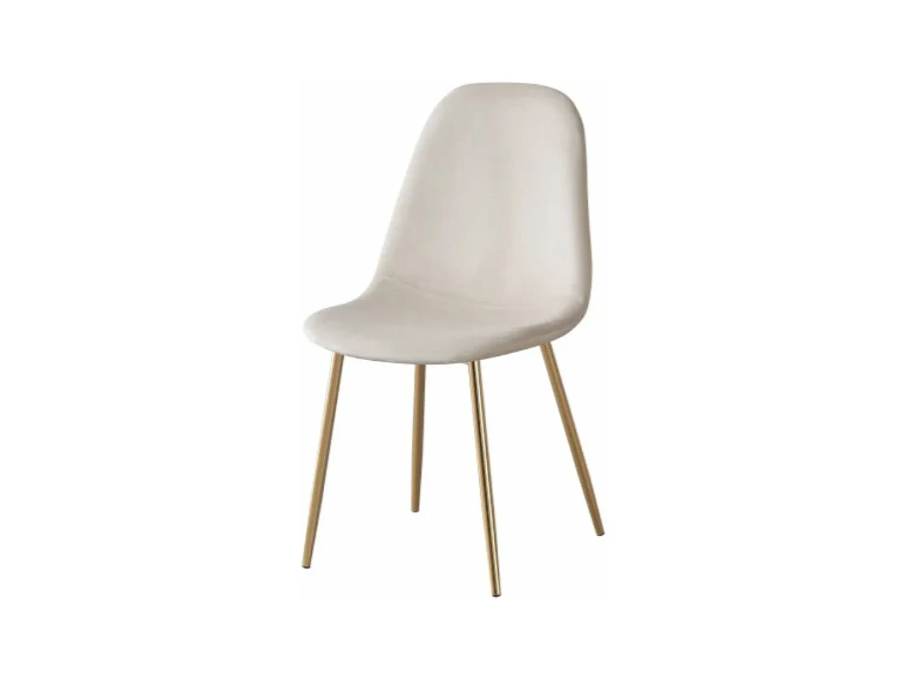 Lot de 6 chaises Ruka en velours avec pieds en acier doré - Élégance moderne-Couleur Beige clair