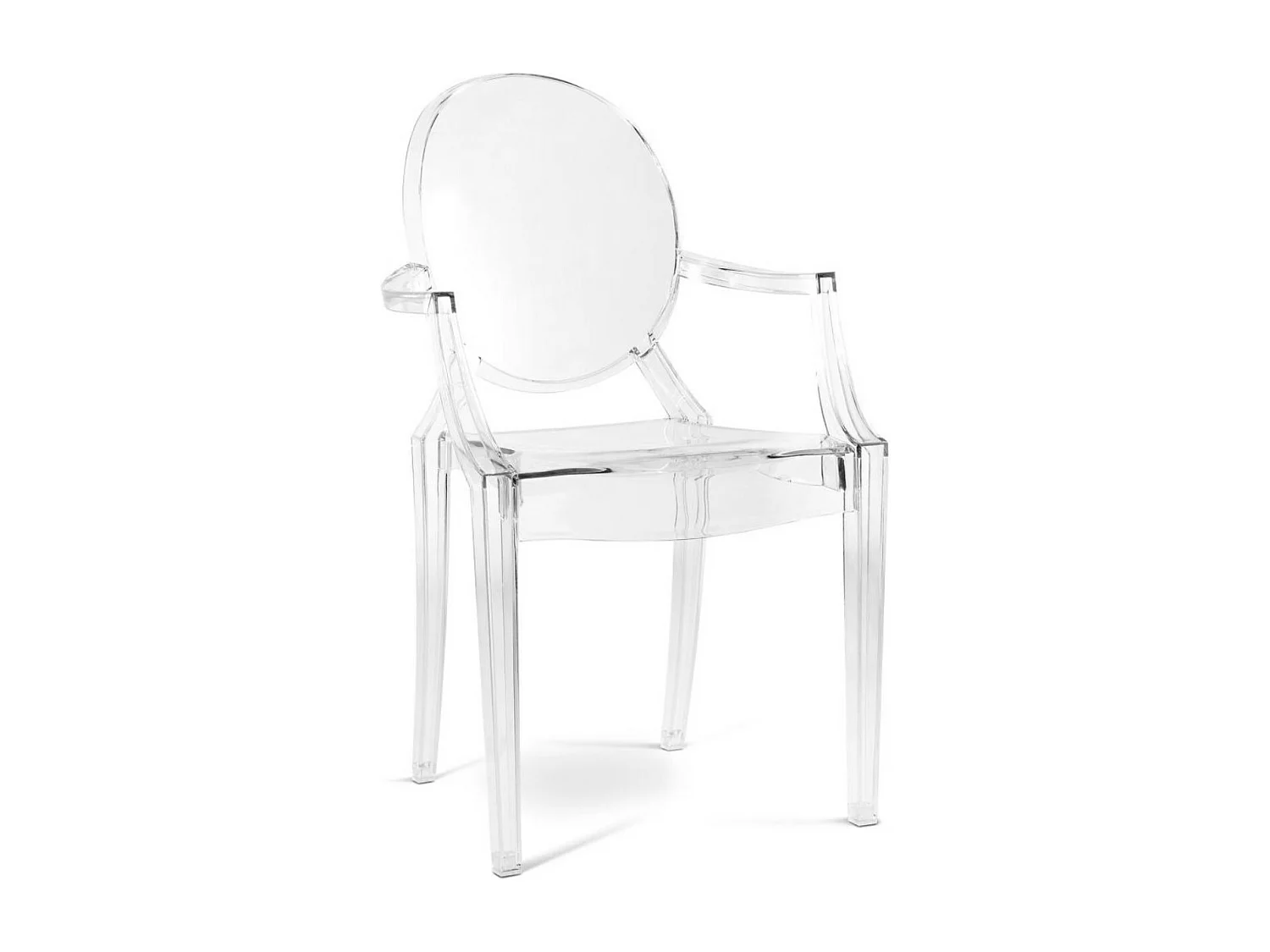 Sillón transparente Louiva-Color Gris transparente