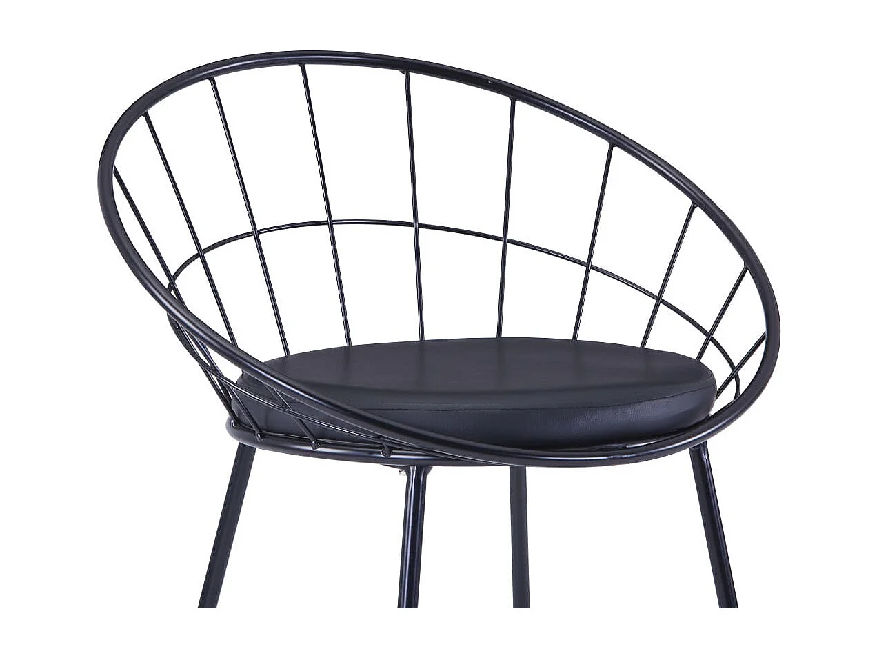 Chaise avec accoudoirs simili cuir et pieds métal noir Shelb - Lot de 2