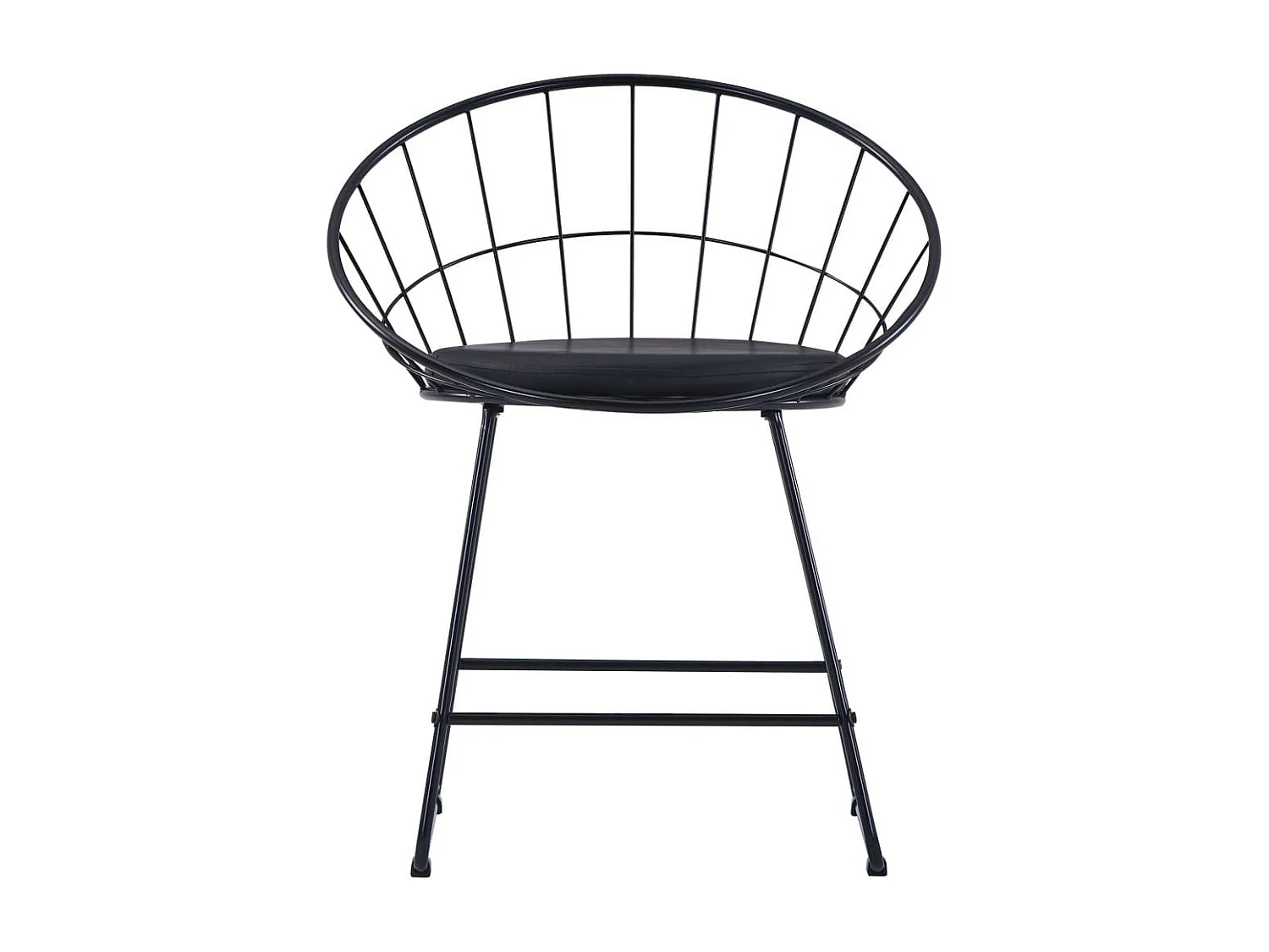 Chaise avec accoudoirs simili cuir et pieds métal noir Shelb - Lot de 2