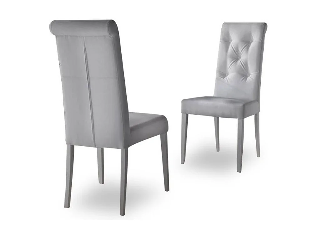 Thalia stoel van getuft kunstleer - Set van 2-Kleur Zwart