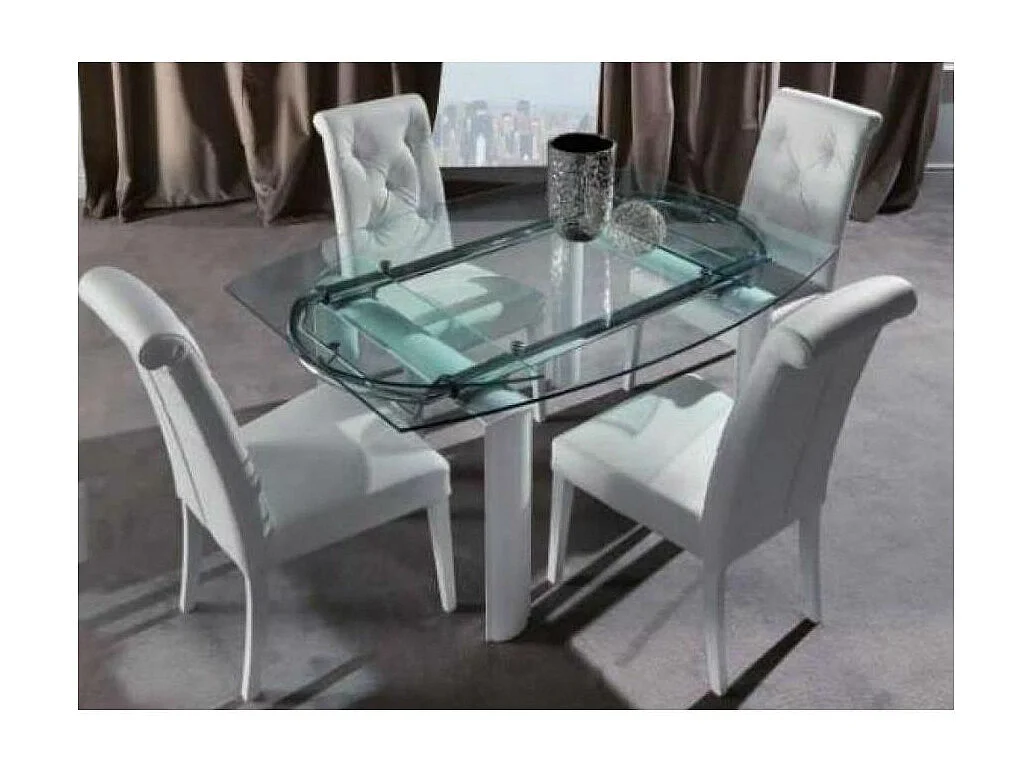 Thalia stoel van getuft kunstleer - Set van 2-Kleur Zwart