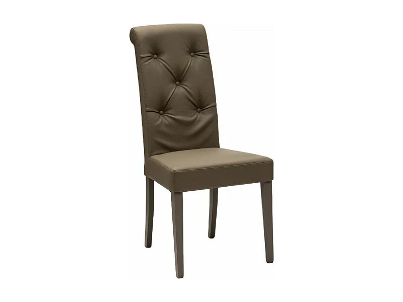 Chaise en faux cuir capitonnée Thalia - Lot de 2-Couleur Noir