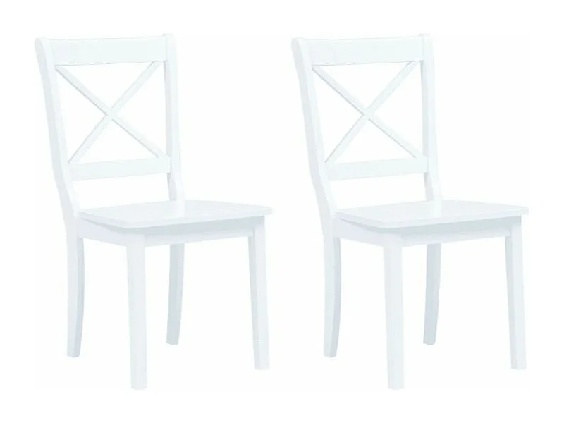 Chaise bois blanc hévéa massif Aero - Lot de 2