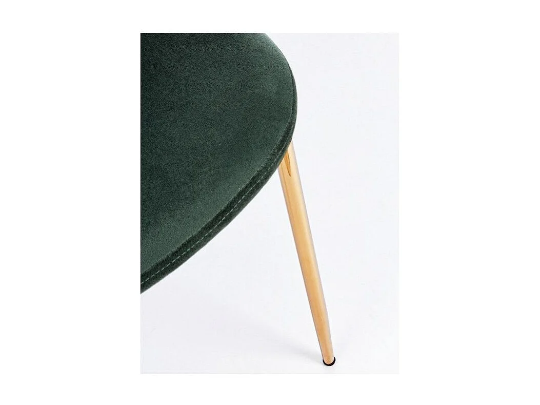 Lot de 4 chaises en velours Korry avec pieds dorés - Chic et moderne-Vert foncé