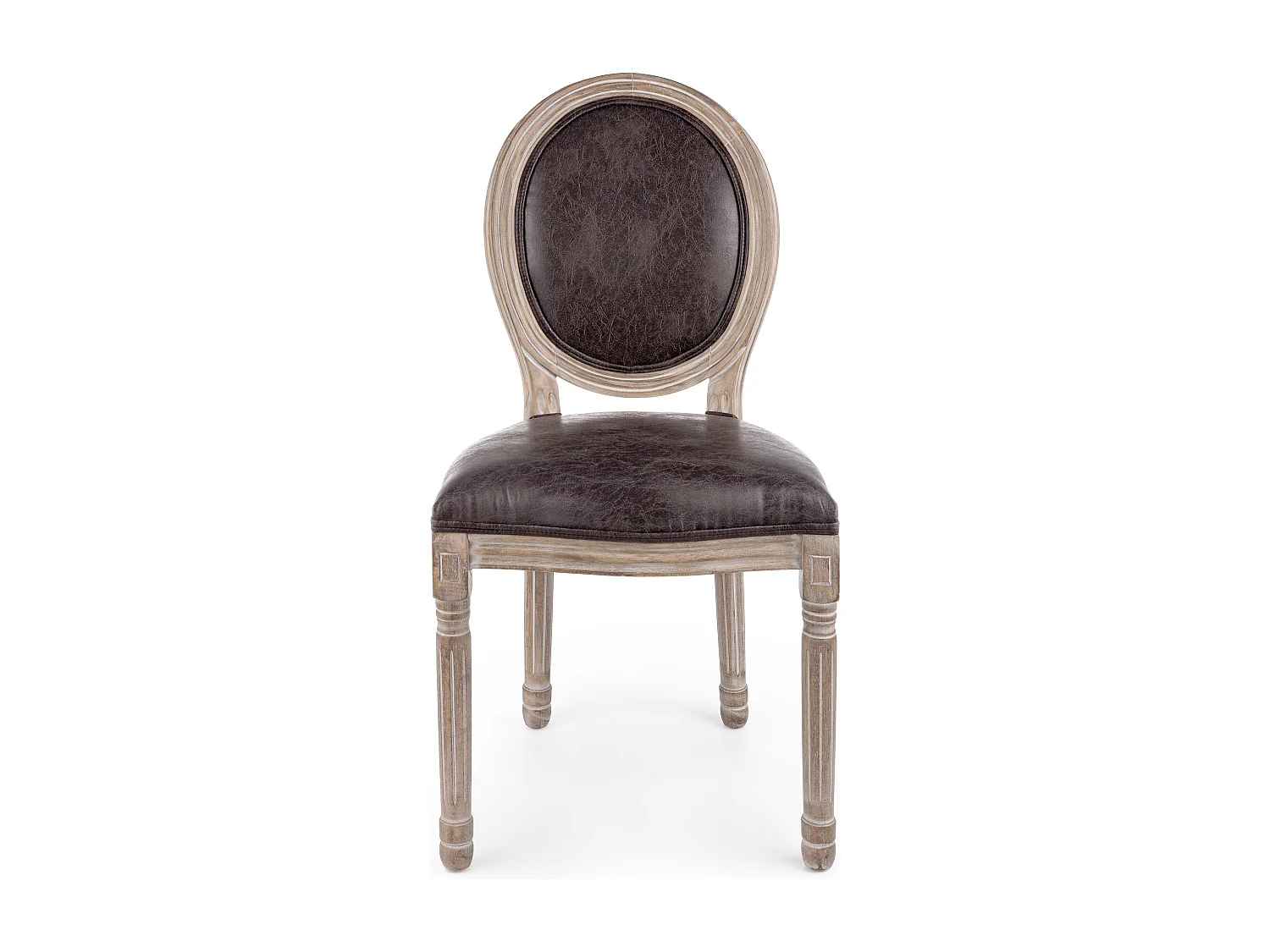 Set van 2 Louis XVI-stijl medaillonstoelen – Elegantie en prestige voor uw interieur-Kleur Donker bruin