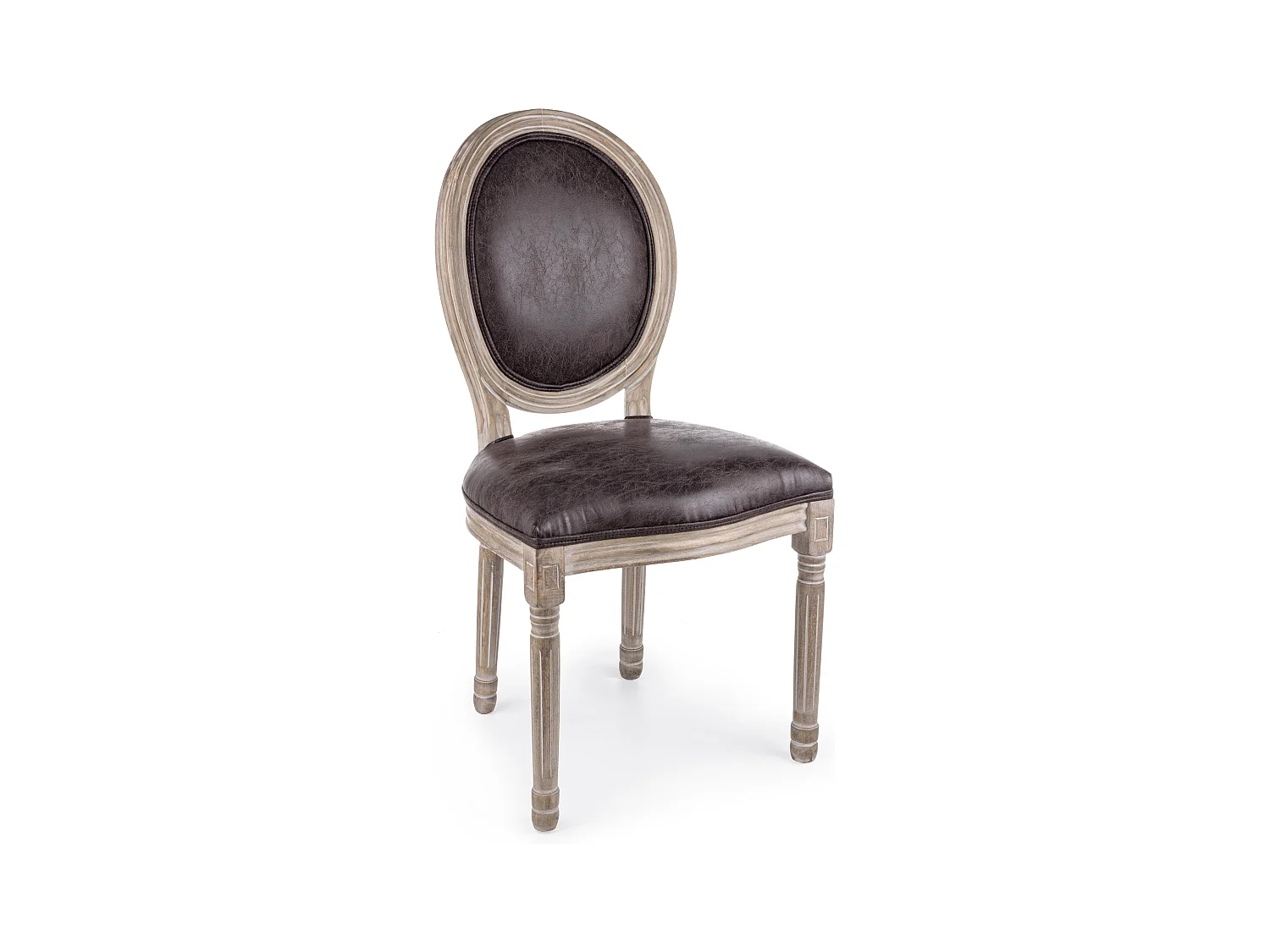 Lot de 2 chaises médaillon style Louis XVI – Élégance et prestige pour votre intérieur-Couleur Marron Foncé