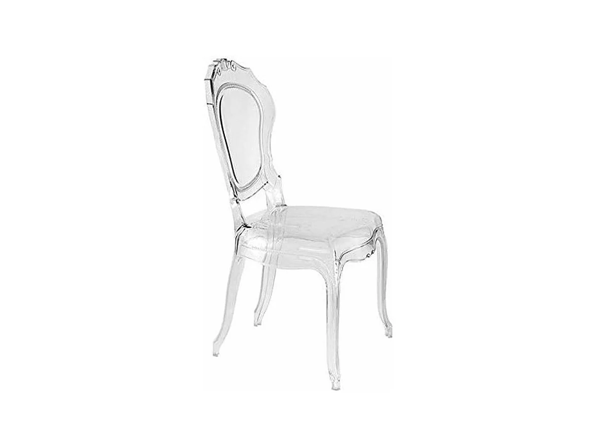 Chaise inspiration Louis XV design transparent Modina - Lot de 2-Couleur Fumée