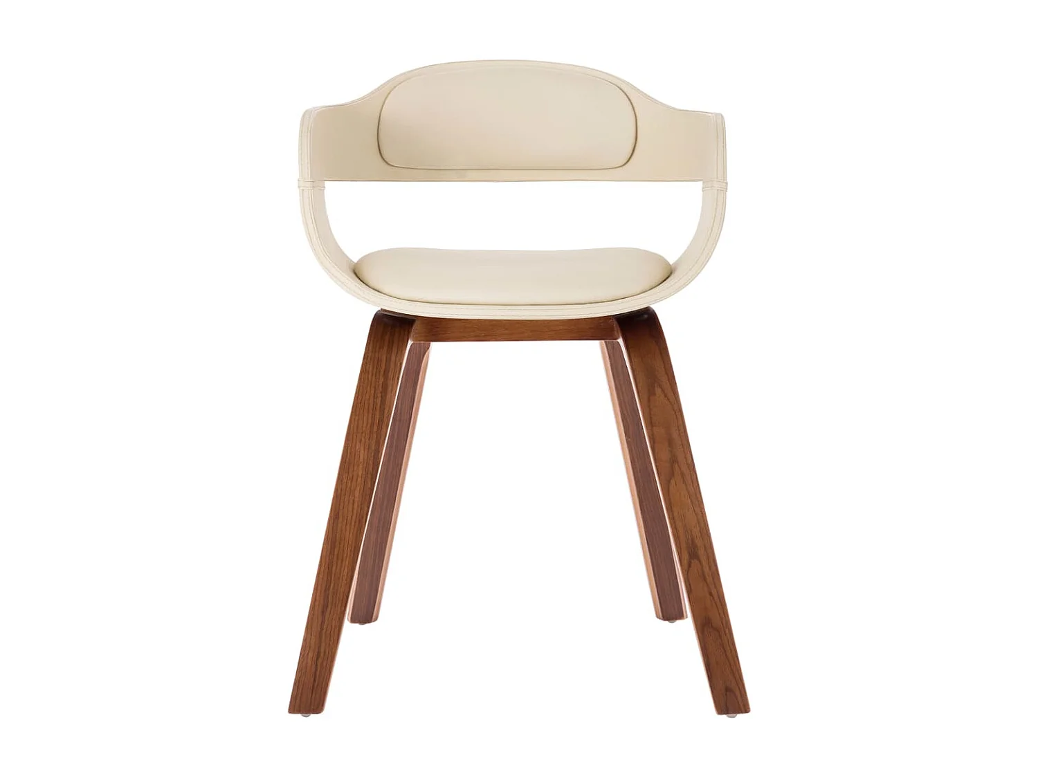 Chaises de salle à manger 6 pcs Crème Similicuir et bois courbé 4