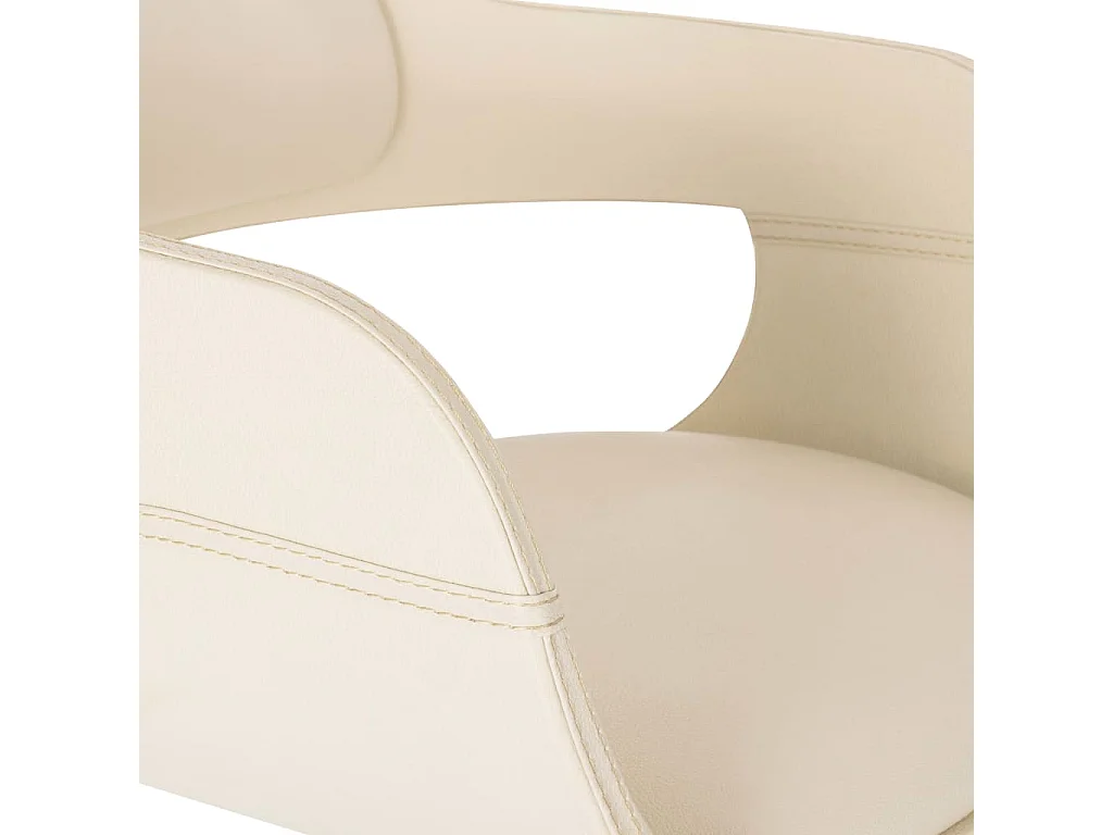 Chaises de salle à manger 4 pcs Crème Similicuir et bois courbé 2