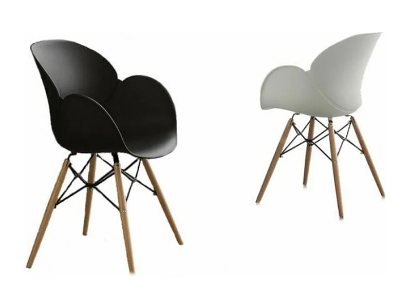 Kactus polypropyleen fauteuil - Set van 2-Kleur Zwart