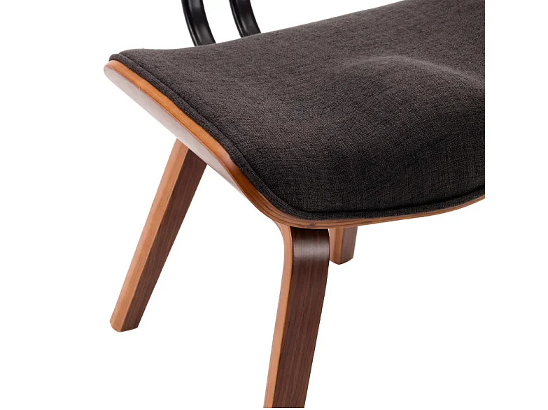 Chaise en bois marron et tissu gris Pride - Lot de 2