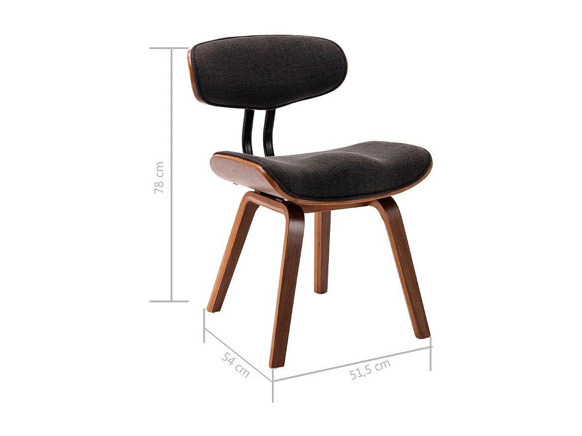 Chaise en bois marron et tissu gris Pride - Lot de 2