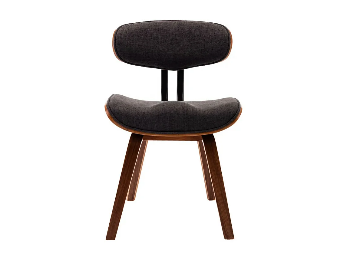 Chaise en bois marron et tissu gris Pride - Lot de 2