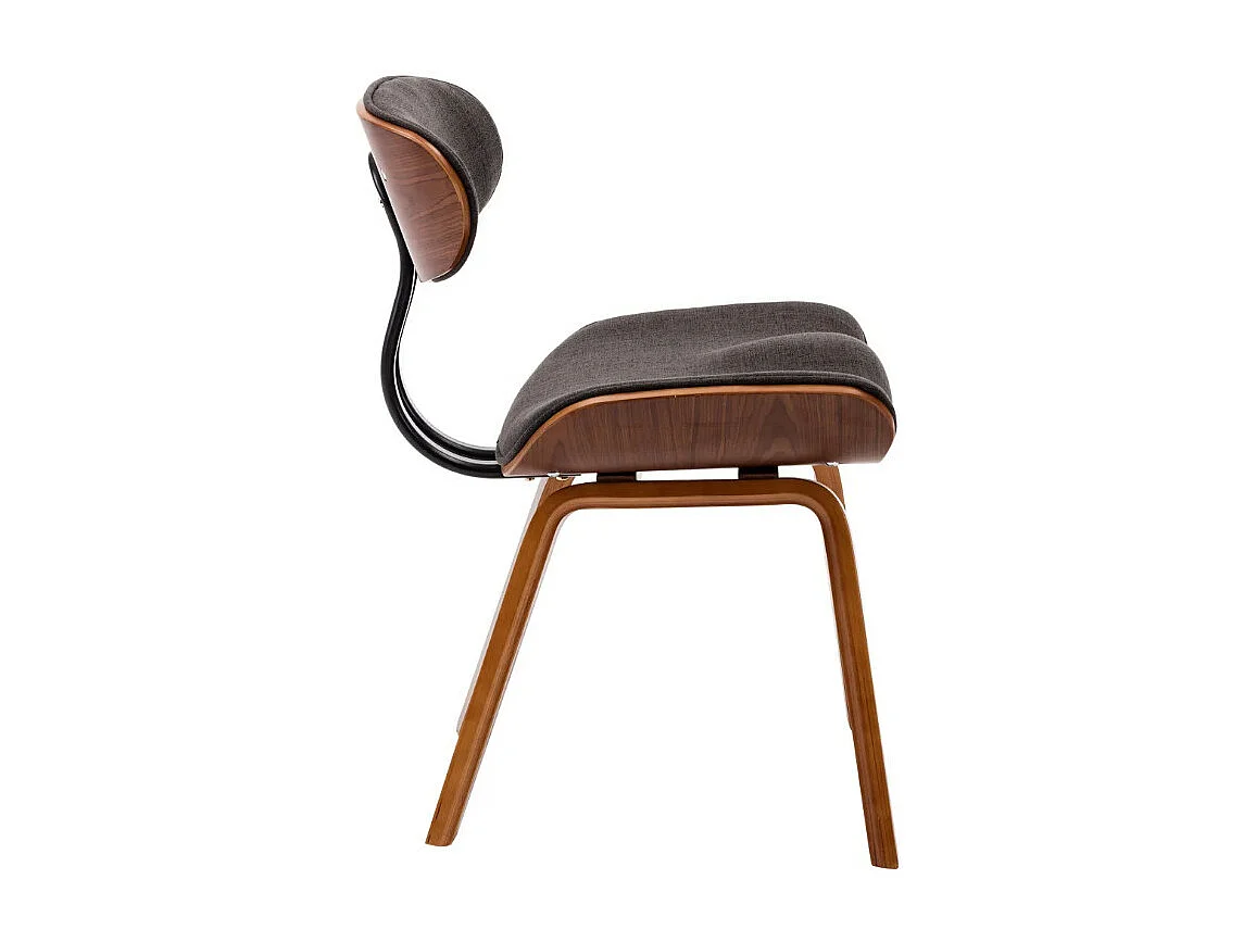 Chaise en bois marron et tissu gris Pride - Lot de 2