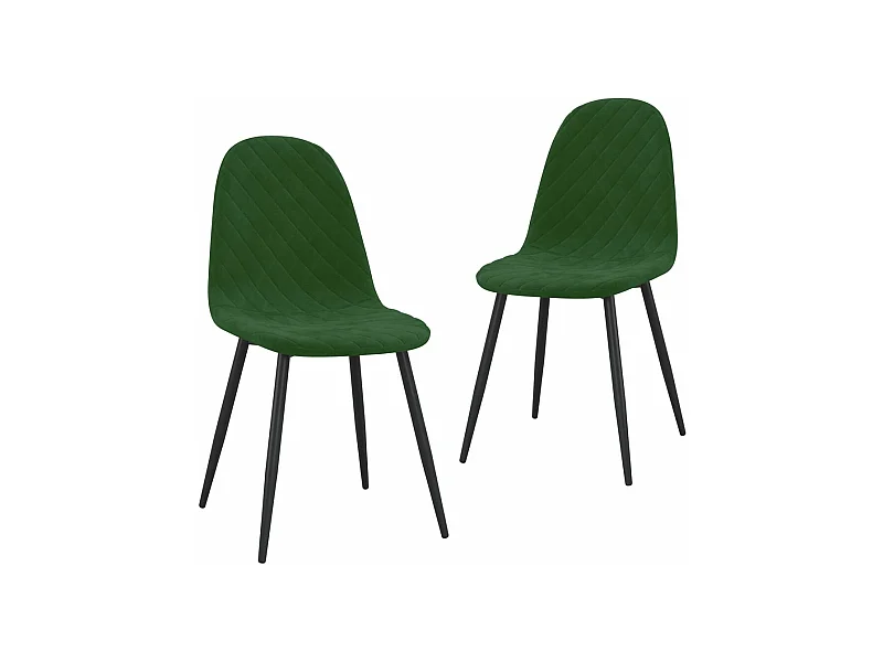 Chaises de salle à manger 2 pcs Vert foncé Velours 7