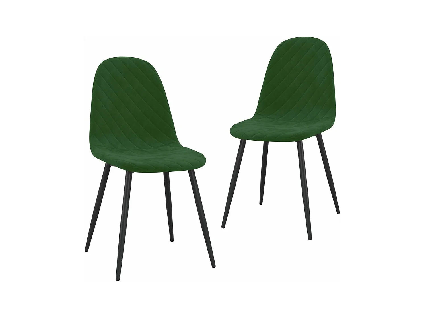 Chaises de salle à manger 2 pcs Vert foncé Velours 7