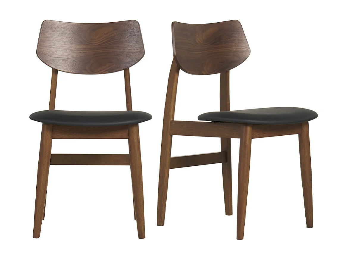 Design-Stühle in Schwarz aus dunklem Holz (2er-Set) ELION