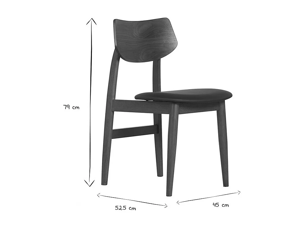 Design-Stühle in Schwarz aus dunklem Holz (2er-Set) ELION