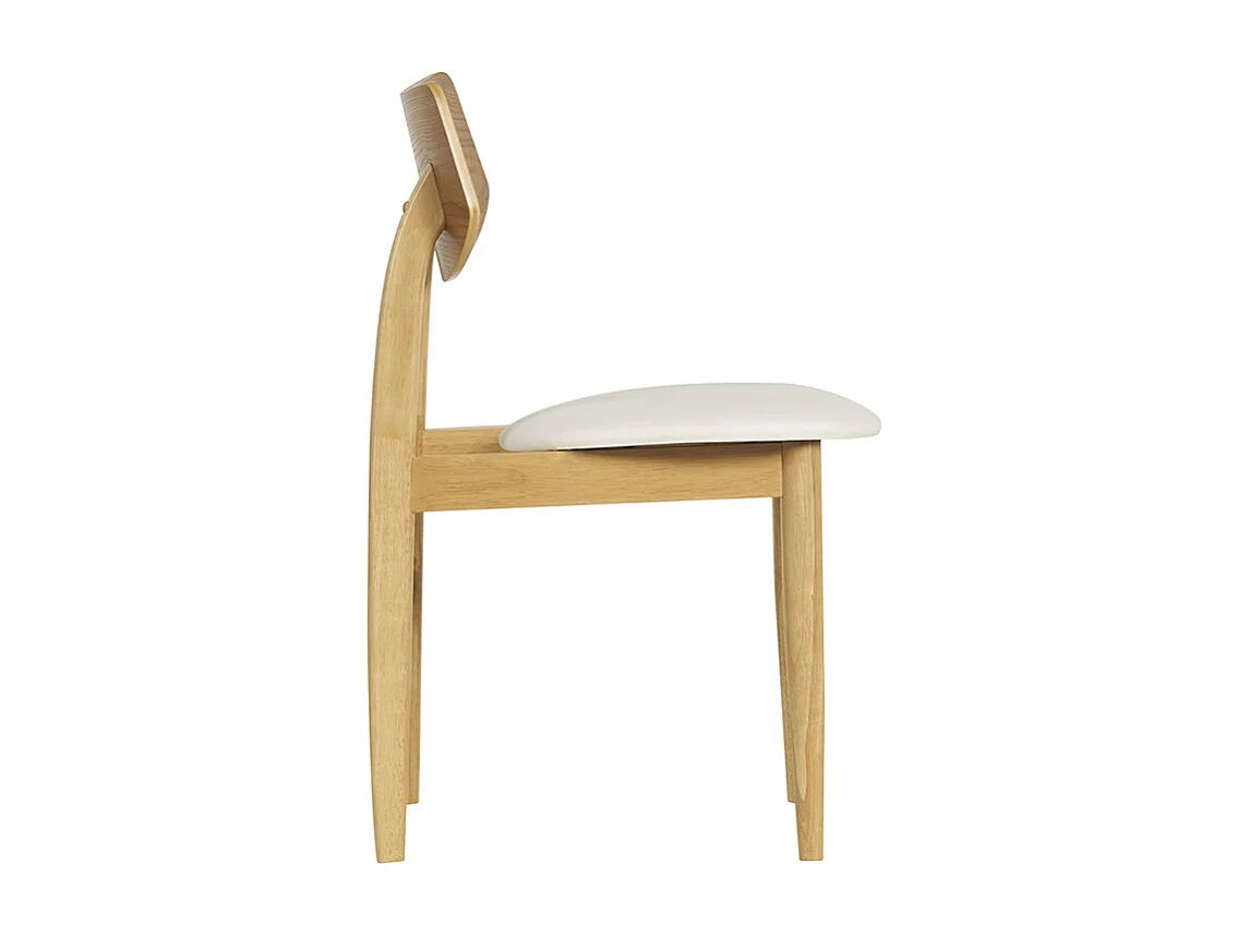 Chaises scandinaves en bois clair et blanc (lot de 2) ELION