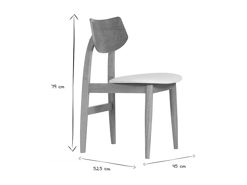 Sedie scandinave in legno chiaro e bianco (set di 2) ELION
