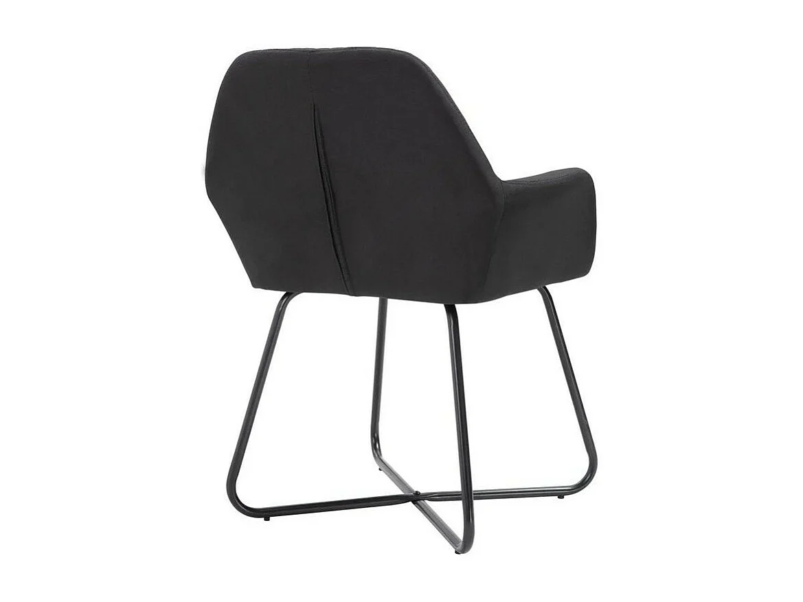 Chaise tissu noir et pieds métal noir Mikee - Lot de 2