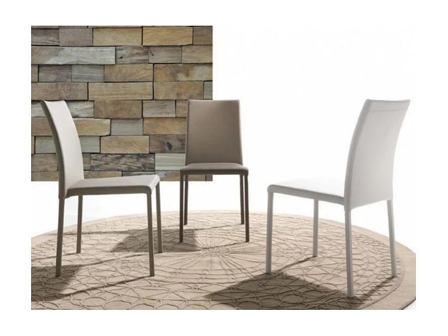 Chaise en faux cuir Jazon - Lot de 4-Couleur Blanc