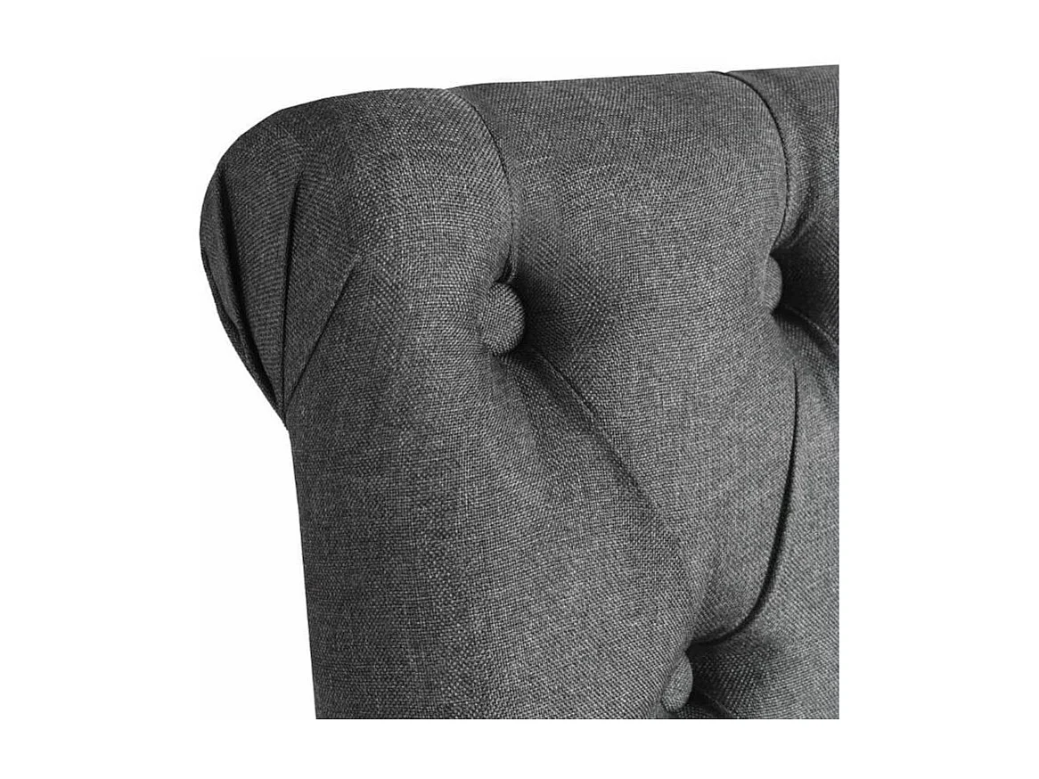 Chaise capitonnée tissu gris et pieds bois massif Ciréam - Lot de 2