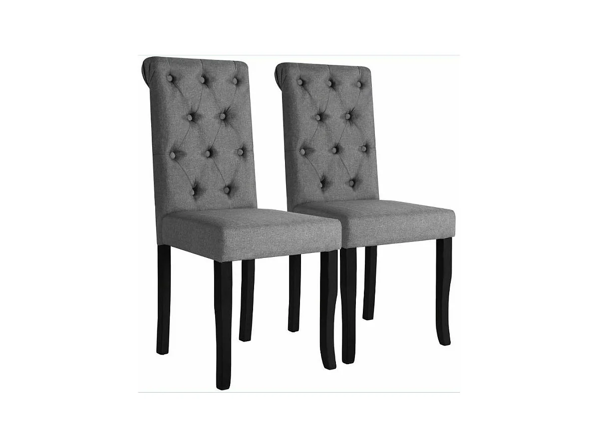 Eetkamerstoelen 2 st stof donkergrijs