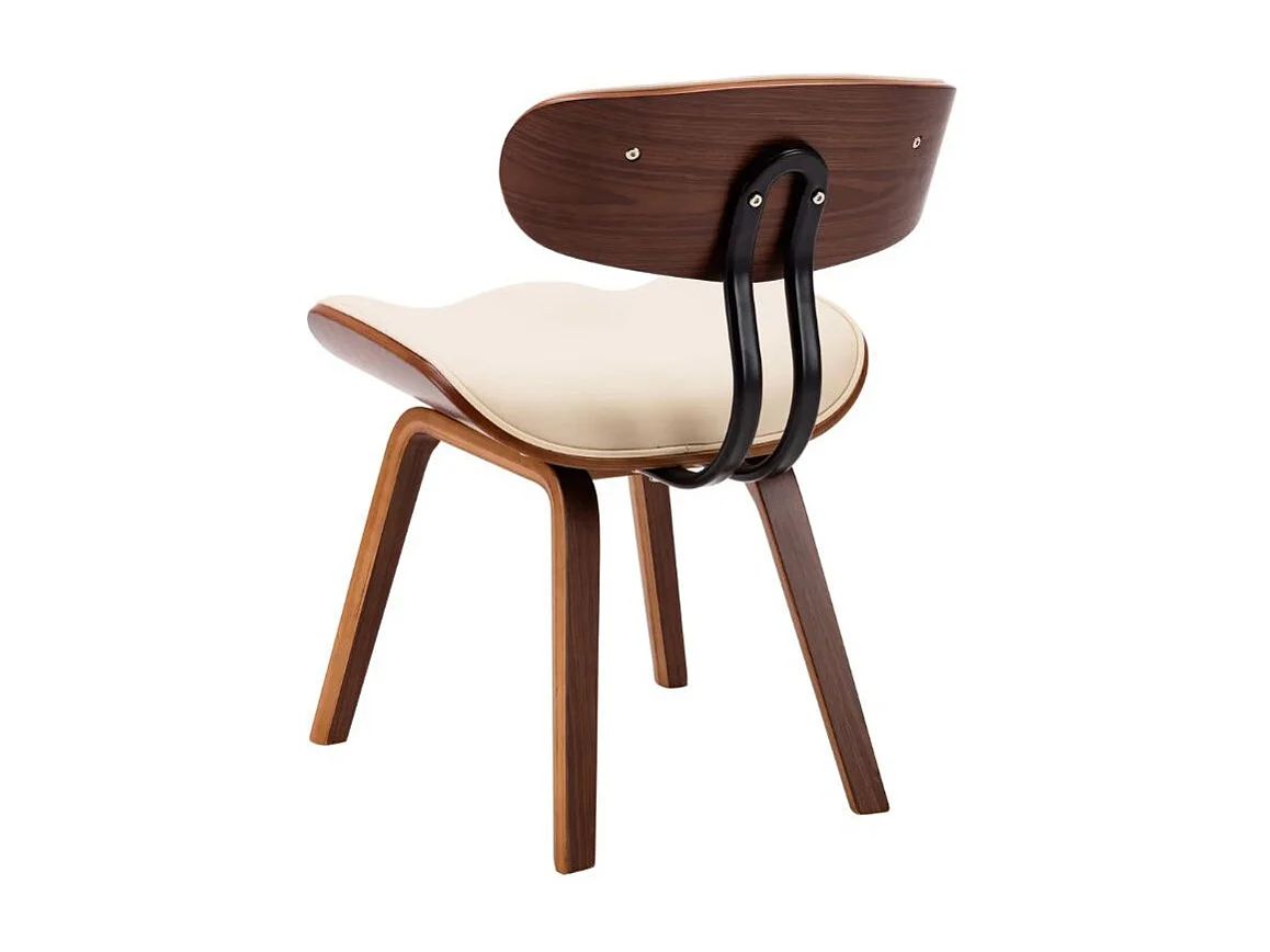 Chaise en bois marron et simili cuir beige Pride - Lot de 2