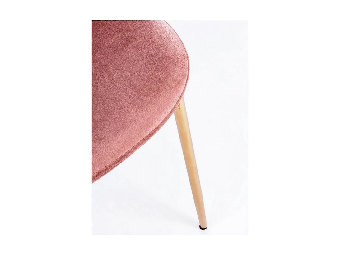 Lot de 4 chaises en velours Korry avec pieds dorés - Chic et moderne-Rose poudré