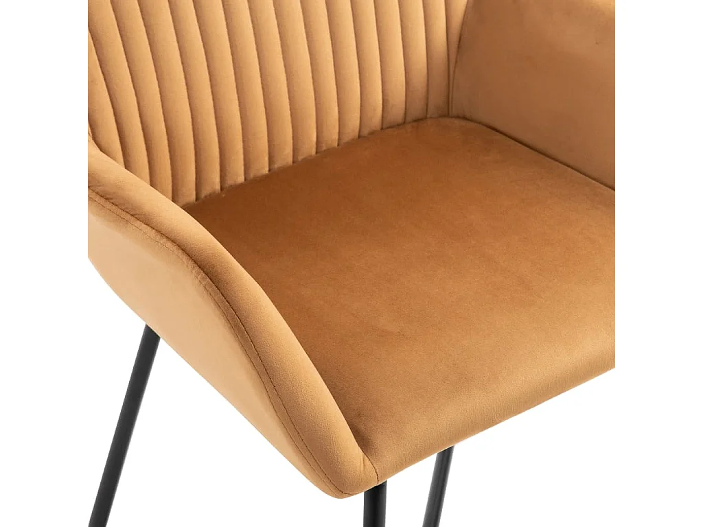 Chaises de salle à manger 6 pcs Ocre Velours