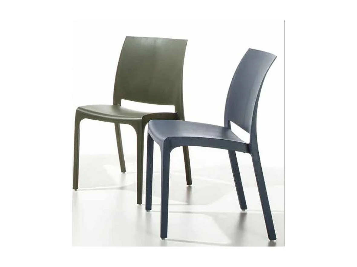 Chaise polypropylène Barko - Lot de 4-Couleur Gris