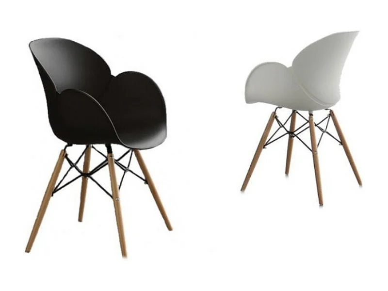 Fauteuil en polypropylène Kactus - Lot de 2-Couleur Blanc