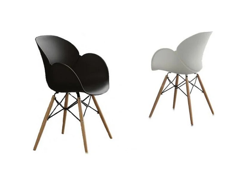 Fauteuil en polypropylène Kactus - Lot de 2-Couleur Blanc