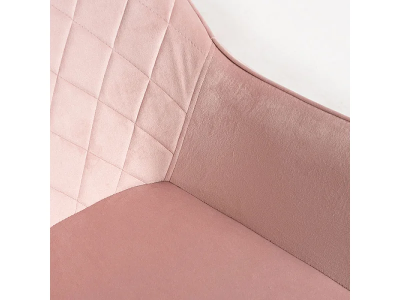 Chaise velours rose clair et pieds métal noir Zonky - Lot de 2