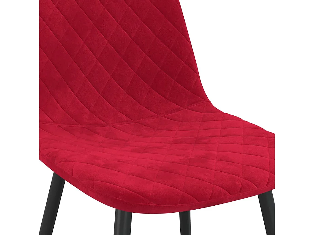 Chaises de salle à manger 4 pcs Rouge bordeaux Velours 13