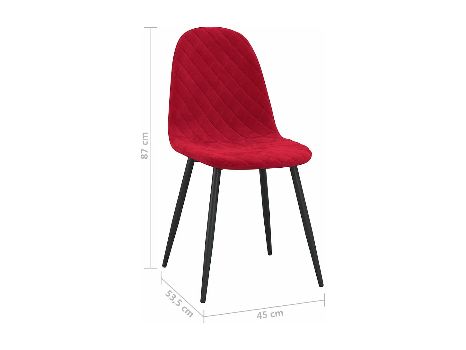 Chaises de salle à manger 4 pcs Rouge bordeaux Velours 13