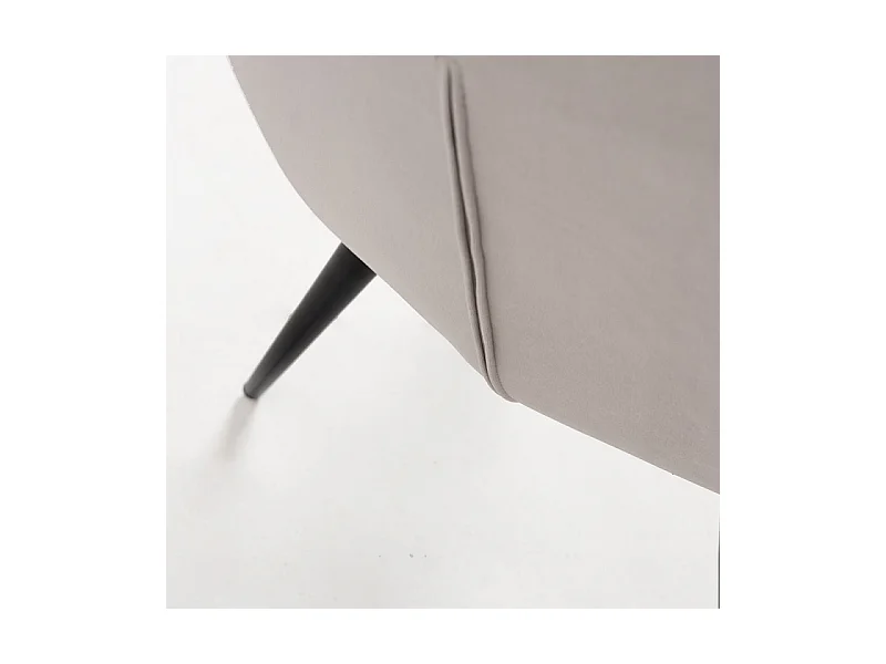 Chaise velours gris clair et pieds métal noir Zonky - Lot de 2