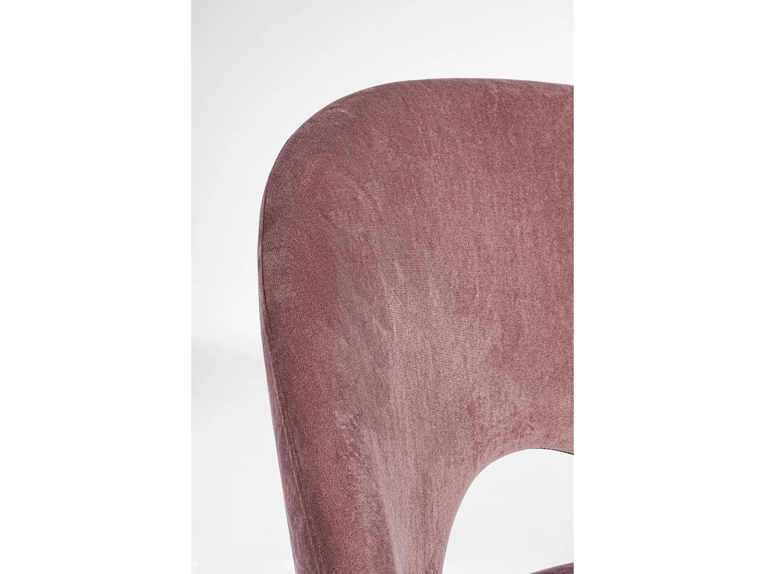 Chaise en velours rose et pieds en acier Mania - Lot de 4