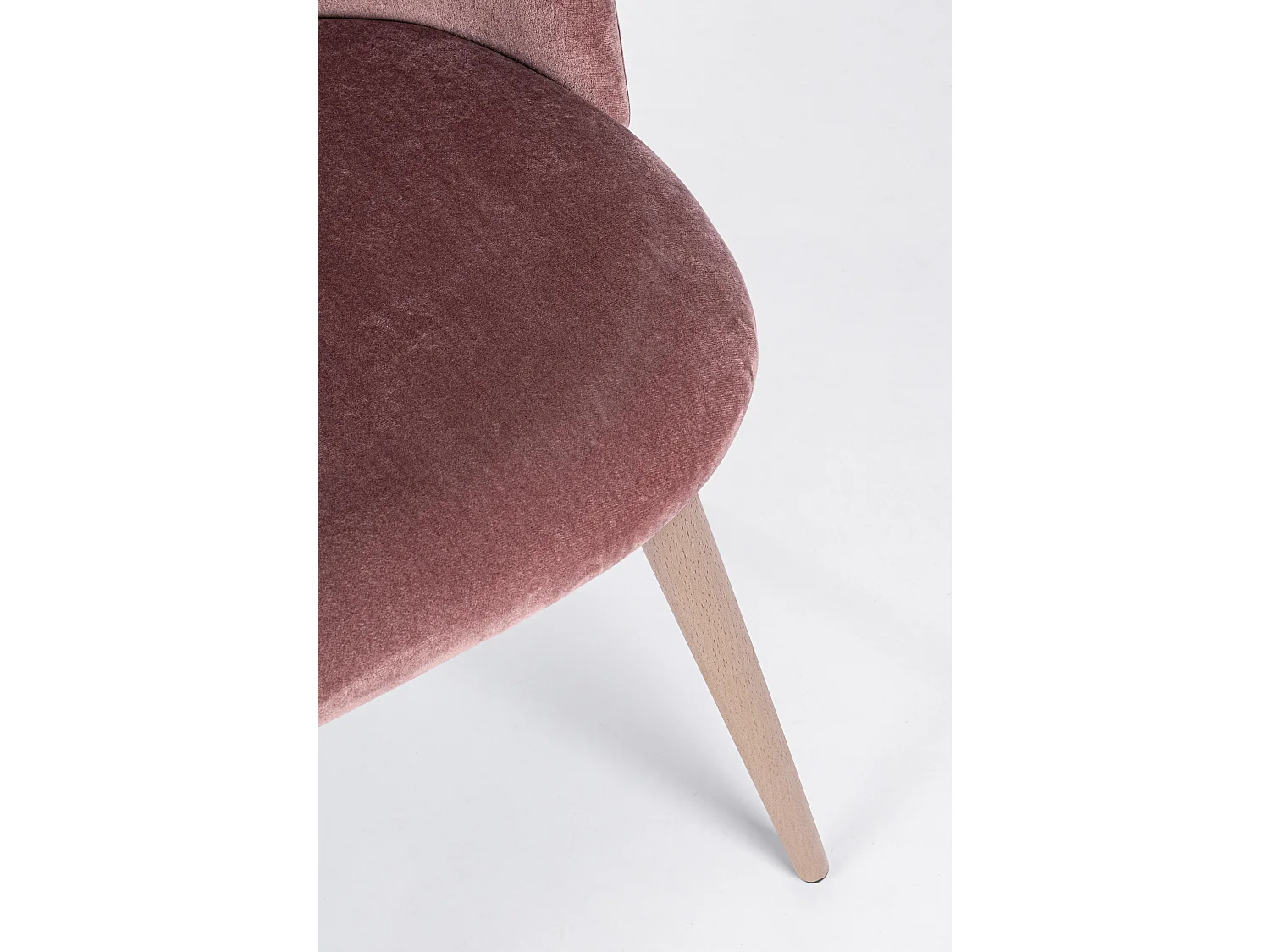 Chaise en velours rose et pieds en acier Mania - Lot de 4