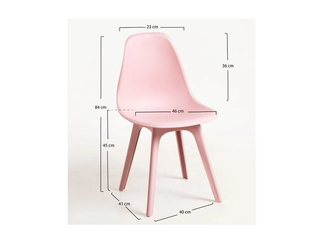 Silla Brink de polipropileno rosa claro - Juego de 2